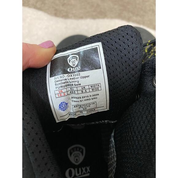 Ouxx Men's Black w/yellow Detail Composite Toe Work Boots Men's 10.5 Wide - Picture 3 of 9